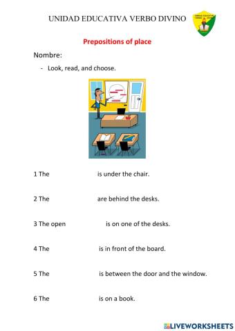 Prepositions of place