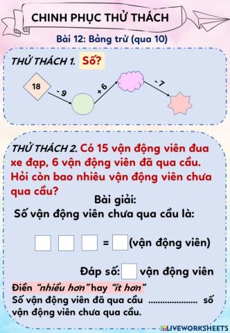 Bảng trừ qua 10 (tiết 2)