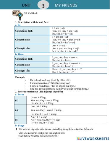 G6 Global Success - U3 - Grammar