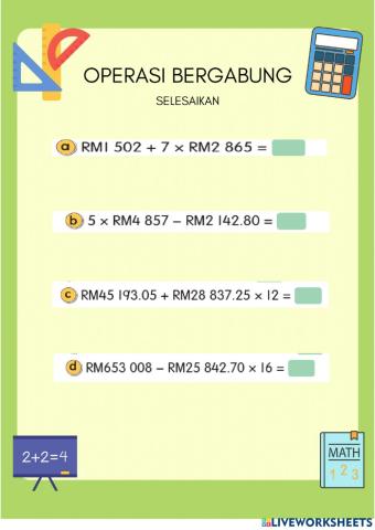 Operasi bergabung nilai wang thn5