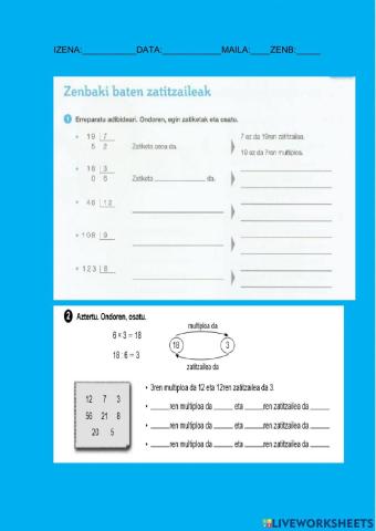 Zenbaki baten zatitzaileak