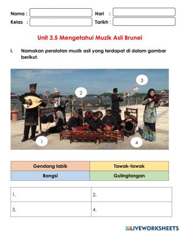 Unit 3.5 Mengetahui Muzik Asli Brunei