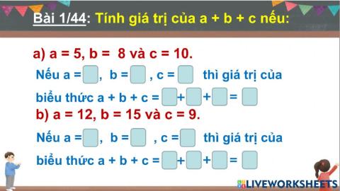 Biểu thức có chứa ba chữ