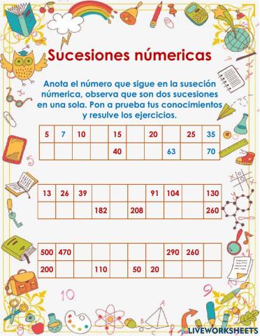 Sucesiones numéricas