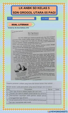 Soal ANBK Literasi