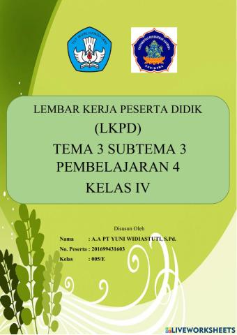 Tema 3 SUB TEMA 3 PEMBELAJARAN 4