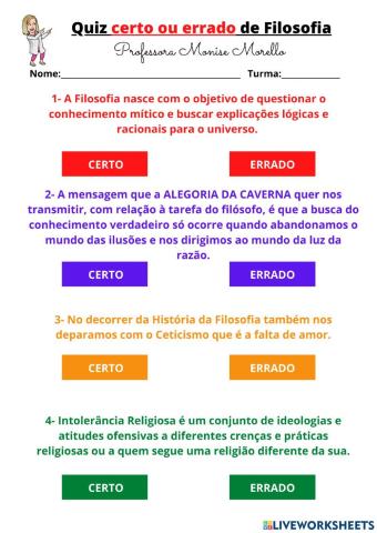 Quiz de Filosofia