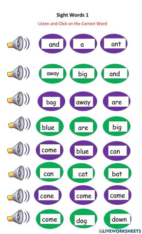 Sight Words 1