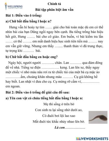 Chính tả tuần 5 - 6