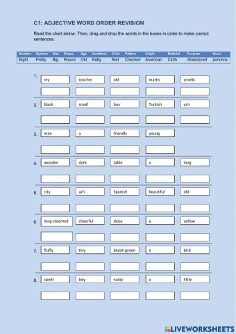 C1 adjective word order