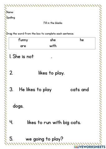 Sight word sentences