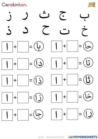 Huruf Jawi Gabungan Huruf Alif