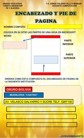 Encabezado y pie de pagina