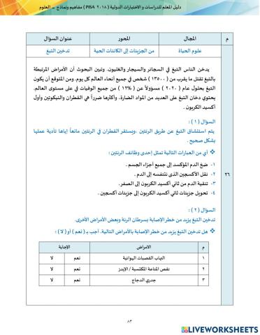 Pisaالسؤال السادس والعشرون