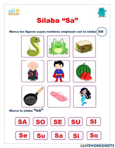 Sílaba -sa-