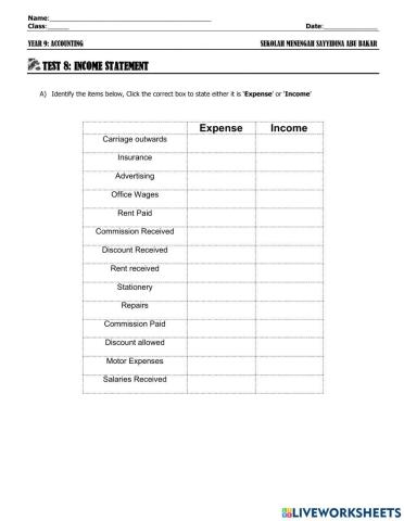 Income Statement 