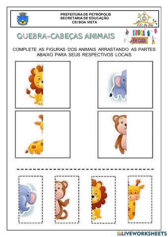 Quebra-cabeça animais