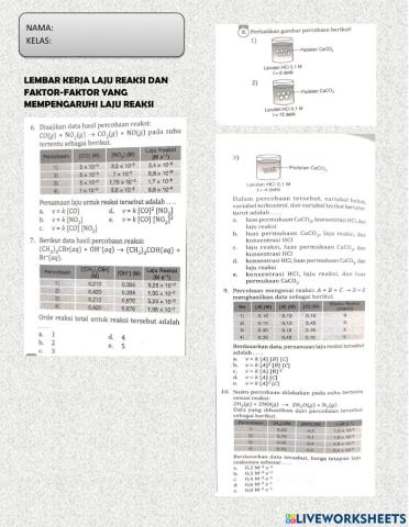 Lk laju reaksi dan faktor kelas xi