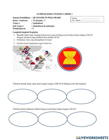 Lembar kerja tema 4 sb 1 pb 4