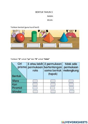 Bentuk tahun 3