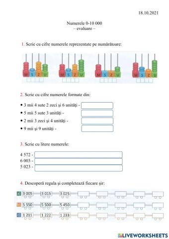 Numerele 0-10000 - evaluare