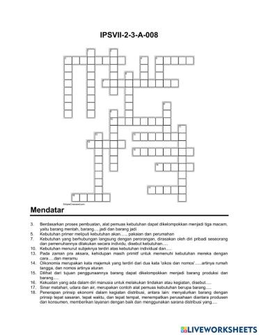 Crossword Ips A-8