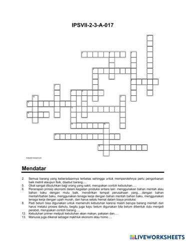 Crossword Ips A-17