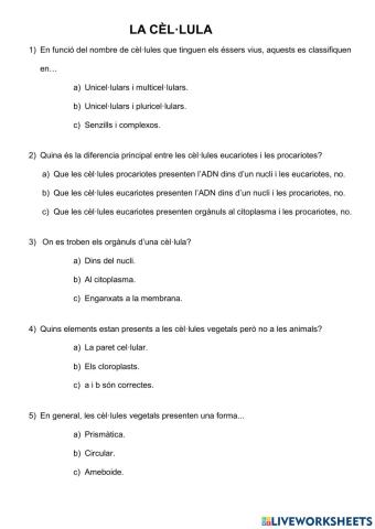 Control: La cèl.lula