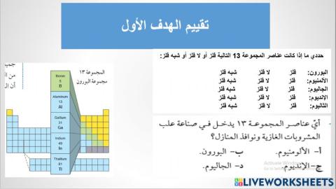 عناصر المجموعة 13