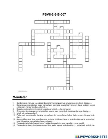 Crossword Ips B-7