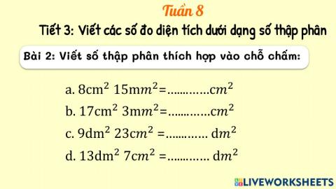 Đổi đơn vị đo diện tích