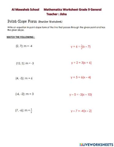 Point-slope form