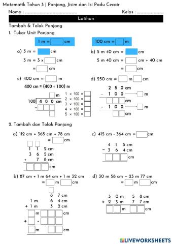 Matematik Tahun 3 - Panjang