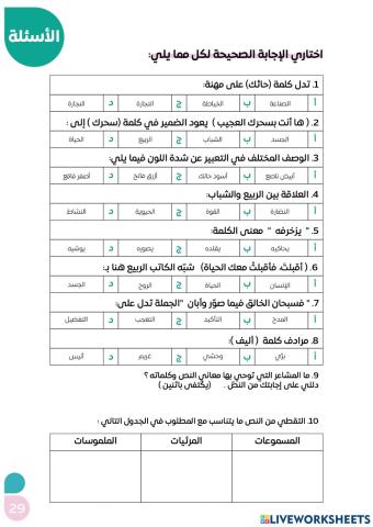 تعزيز مهارة القراءة الربيع