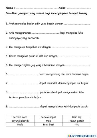 Kepentingan objek menyerap air dan tidak menyerap air