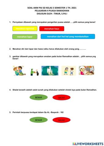 Latihan soal pai