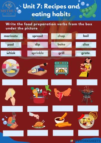 English 9 Unit 7: Recipes nad eating habits