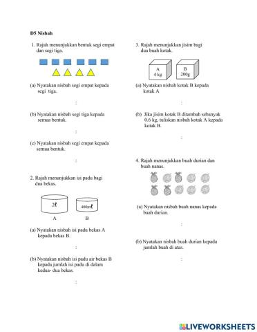 Matematik Tahun 5 : Nisbah