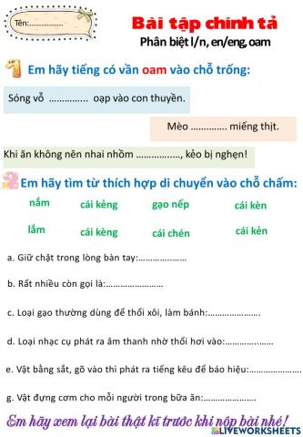 Chính tả Mùa thu của em