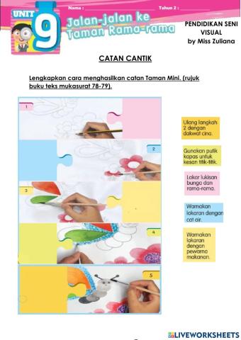 PSV Tahun 2 : Unit 9 - Jalan-Jalan Ke Taman Rama-Rama (Catan Cantik)