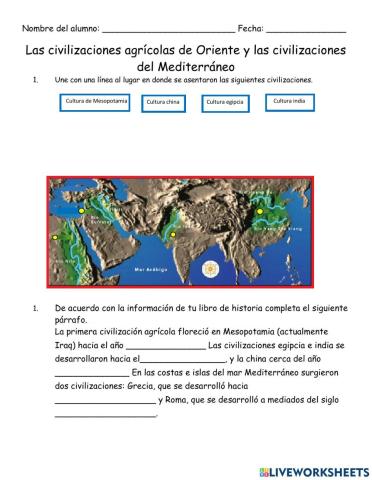 Civilizaciones agricolas de oriente y el mediterraneo