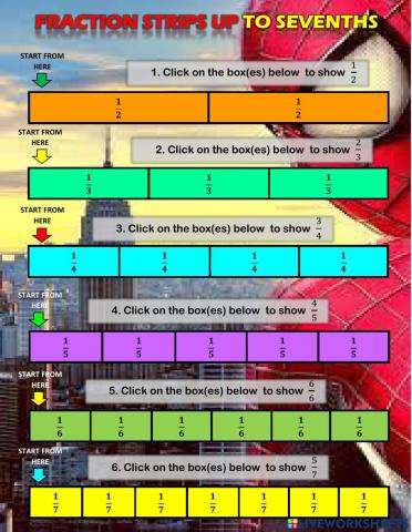 Fraction Strip Up To Sevenths