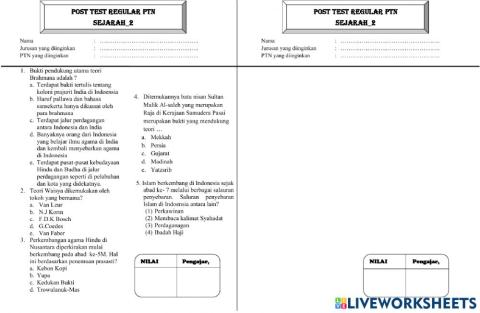 Post Test Sejarah 3