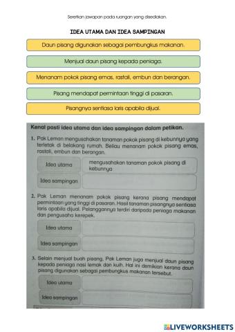 T2 : Idea Utama dan Idea Sampingan