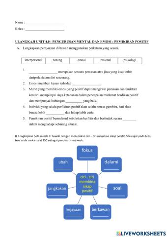 Pengurusan mental dan emosi : pemikiran positif