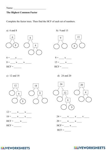 Highest Common Factors