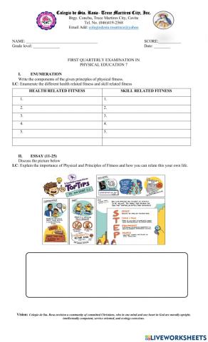 Quarterly Exam PE 7