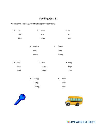 Spelling Quiz