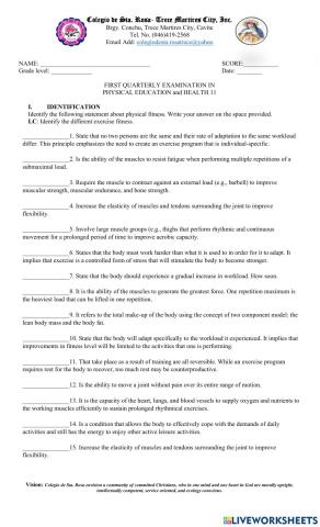 Quarterly Exam G11