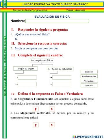 Evaluación de física